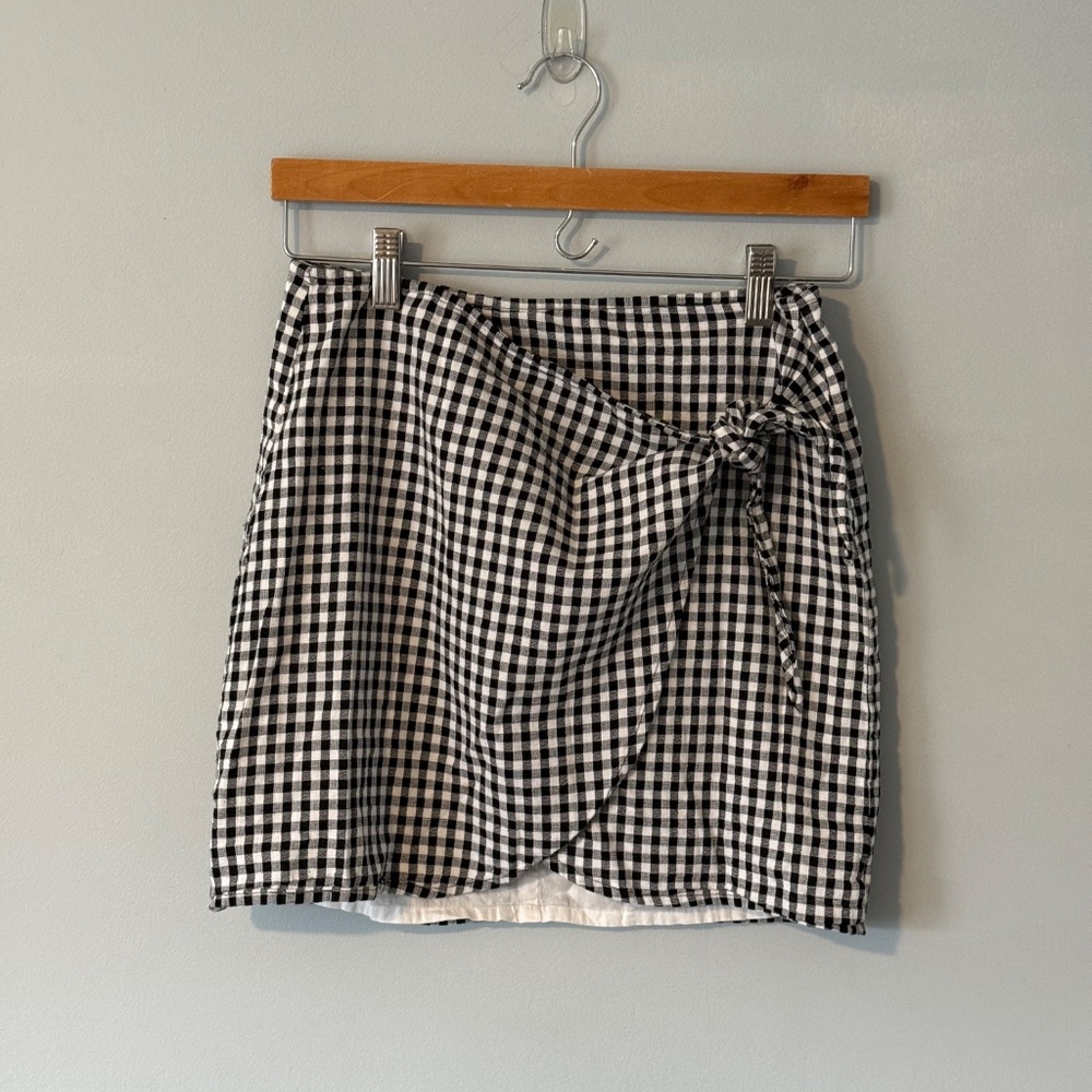 Madewell Gingham Wrap Skirt